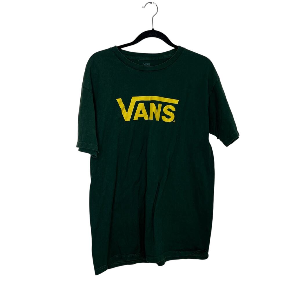 Vans Green  Name Logo Short Sleeve T Shirt Size Large